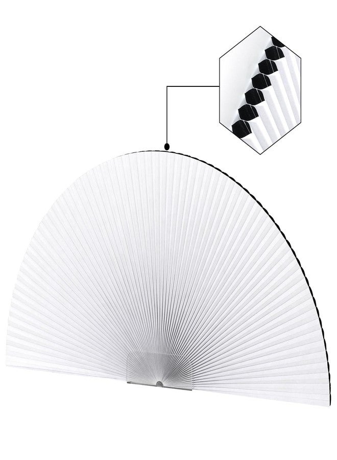 OUDUCK Arch Window Shades Blackout Half Circle Cellular Shades, Pleated Blinds Half Moon Window Shades for Semi Circle Windows, Easy Cut and Install, (Radius: 24", White) - Image 1